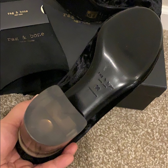 NWT rag and bone Drea Bootie velvet lucite - Picture 5 of 9